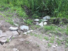 Etat du chemin suite à l'écrasement de l'ancien drain